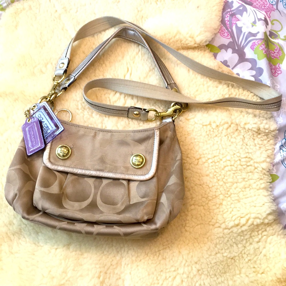 Coach gold hand bag
